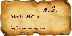 Adamis Sára névjegykártya