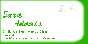 sara adamis business card
