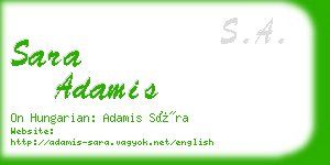 sara adamis business card